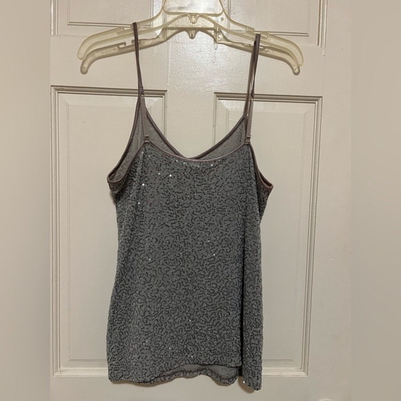 Express Women’s Gray Sequence Adjustable Strap Cami in a size L. - Picture 6 of 7